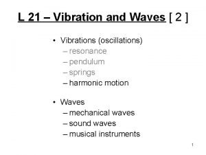 L 21 Vibration and Waves 2 Vibrations oscillations