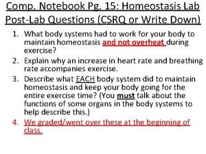 Comp Notebook Pg 15 Homeostasis Lab PostLab Questions
