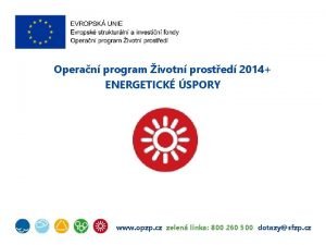 Operan program ivotn prosted 2014 ENERGETICK SPORY www