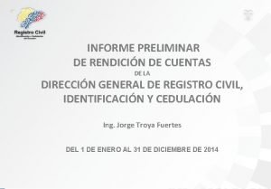 INFORME PRELIMINAR DE RENDICIN DE CUENTAS DE LA