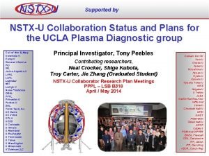 NSTXU Supported by NSTXU Collaboration Status and Plans