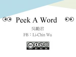 Peek A Word FBLiChin Wu Peek A Word