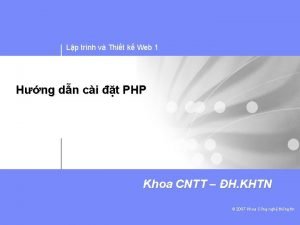 Lp trnh v Thit k Web 1 Hng