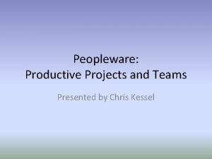 Peopleware productive projects and teams