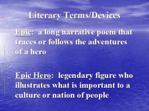 Literary terms epic