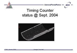 GenovaPaviaRoma Timing Counter status Sept 2004 CSN I