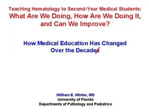 Hematology medical student lectures