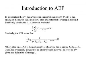 Aep information theory