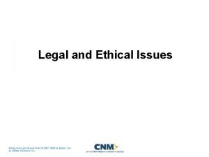 Legal and Ethical Issues Mosby items and derived