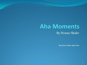 Aha moment passages