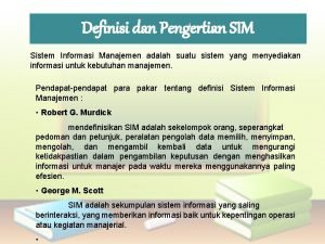 Pengertian sistem informasi Pengertian sistem informasi