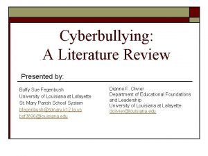 Cyberbullying review of related literature