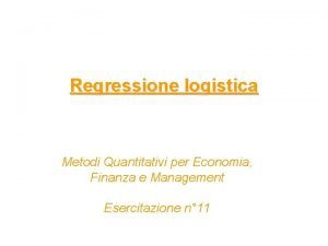 Analisi di regressione logistica