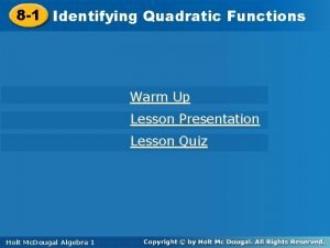 Identifying quadratic functions