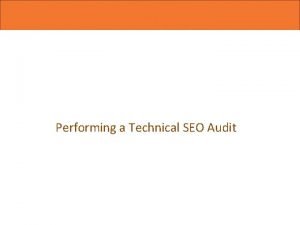 Performing a Technical SEO Audit Audit SEO plan
