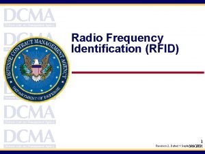 Radio Frequency Identification RFID 1 Revision 2 Dated