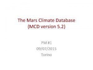 Mars climate database