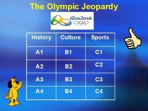 The Olympic Jeopardy History Culture Sports A 1