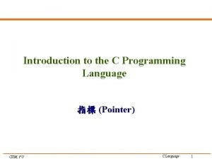 Pointer programming Pointer programming