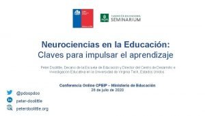 Neurociencias en la Educacin Claves para impulsar el