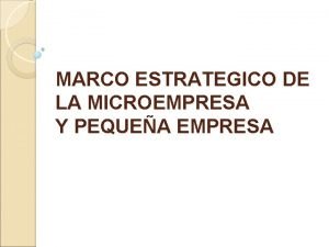 Marco estrategico organizacional
