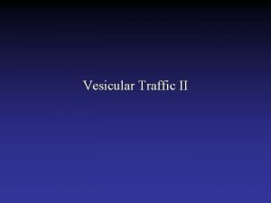 Vesicular Traffic II Endocytic and secretory pathways red