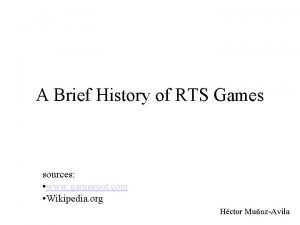 History of rts games