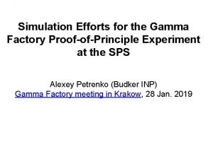 Simulation Efforts for the Gamma Factory ProofofPrinciple Experiment