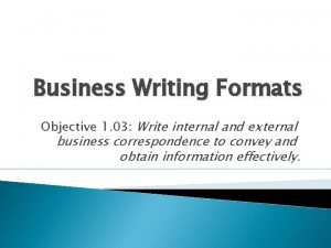 Business writing formats