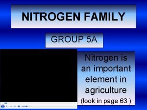 Family or group of nitrogen