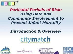 Perinatal Periods of Risk Using Data and Community