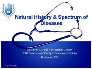 Natural history and spectrum of disease