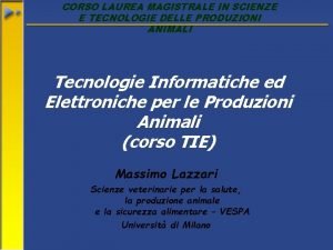 CORSO LAUREA MAGISTRALE IN SCIENZE E TECNOLOGIE DELLE