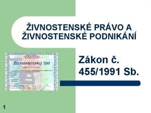 IVNOSTENSK PRVO A IVNOSTENSK PODNIKN Zkon 4551991 Sb