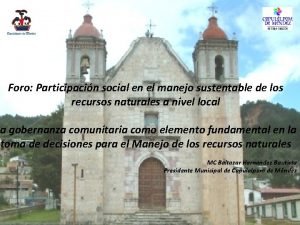 Foro Participacin social en el manejo sustentable de