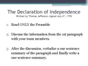 Declaration of independence summary