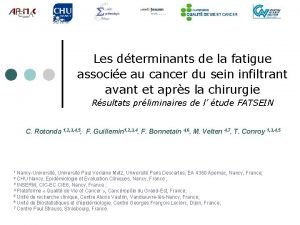 Les dterminants de la fatigue associe au cancer