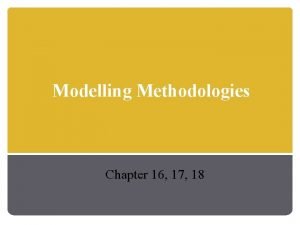 Modelling Methodologies Chapter 16 17 18 Database Design
