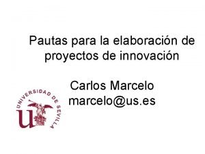 Pautas para la elaboracin de proyectos de innovacin