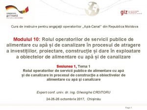 Curs de instruire pentru angajaii operatorilor ApCanal din