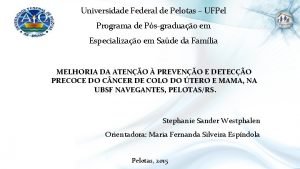 Universidade Federal de Pelotas UFPel Programa de Psgraduao