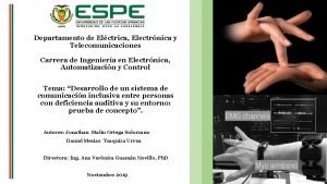 Departamento de Elctrica Electrnica y Telecomunicaciones Carrera de