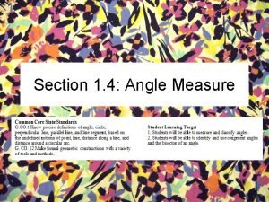 Section 1 4 Angle Measure Vocabulary Definition Ray