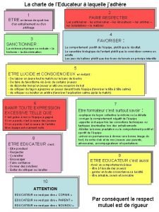 La charte de lEducateur laquelle jadhre 2 FAIRE