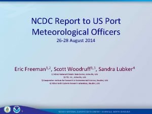 NCDC Report to US Port Meteorological Officers 26