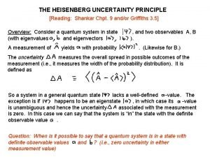 Heisenberg uncertainty principle statement