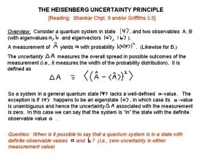 Uncertainty in momentum