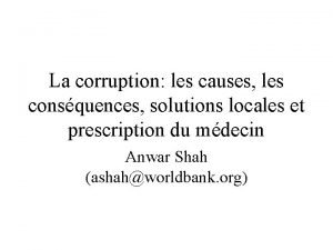 Exposé sur la corruption