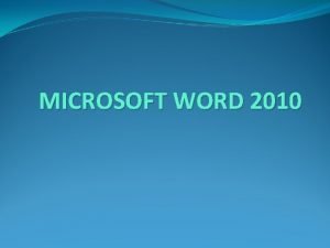 MICROSOFT WORD 2010 TRAKE U PROZORU WORD PODEAVANJE