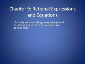 Chapter 9 rational expressions and equations answers